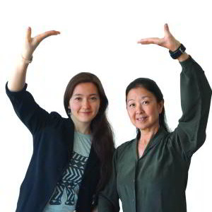 With daughter Cassey, who is her assistant on the production.